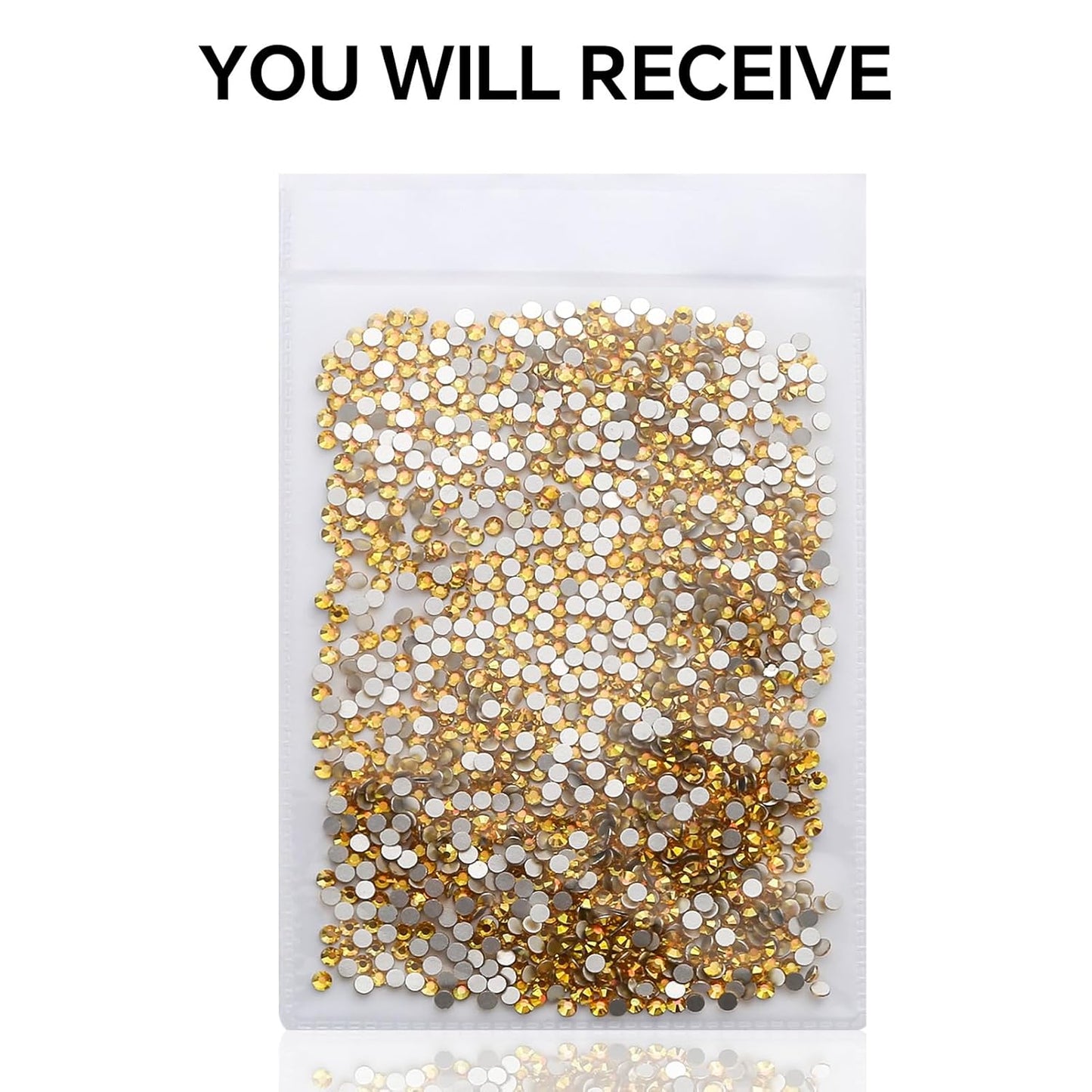 3000Pcs Metallic Sunshine Crystal Rhinestones,Glass Flatback Rhinestones Mini Gemstones for Nail Face Makeup Art Crafts Clothes Decoration-(SS6,2.0mm,Metallic Sunshine)