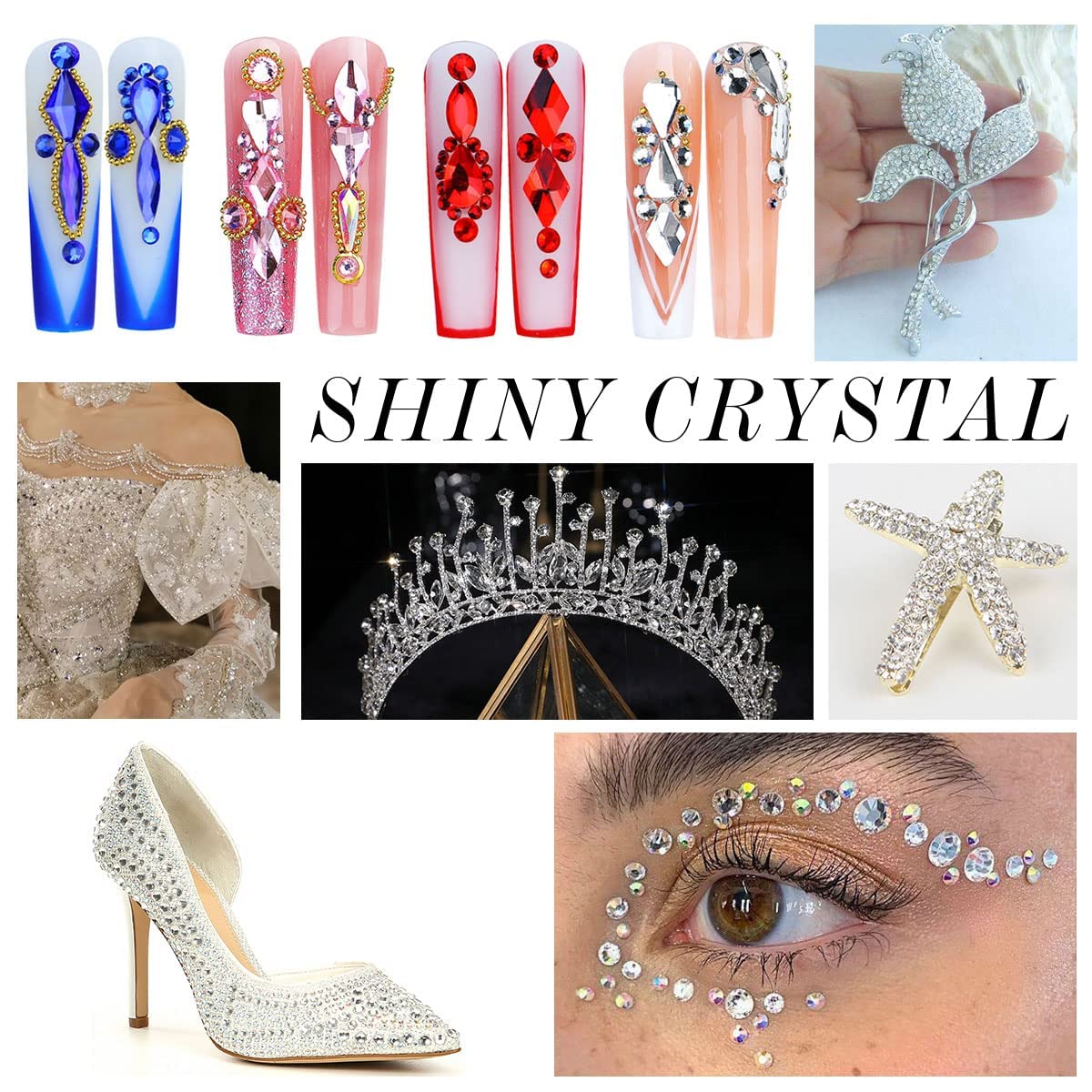 3000Pcs White Crystal Rhinestones,Glass Flatback Rhinestones Mini Gemstones for Nail Face Makeup Art Crafts Clothes Decoration -(SS4,1.6mm,White)