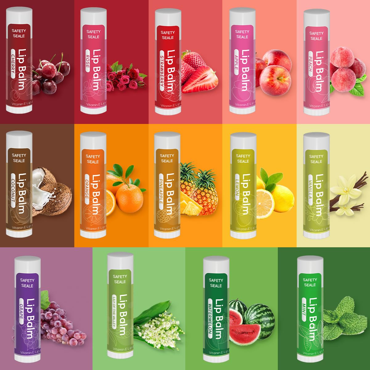 84 Pack Natural Lip Balm Bulk with Vitamin E and Coconut Oil Valentine's Day best choice- Moisturizing, Soothing, and Repairing Dry and Chapped Lips - 14 Flavors - Non-GMO