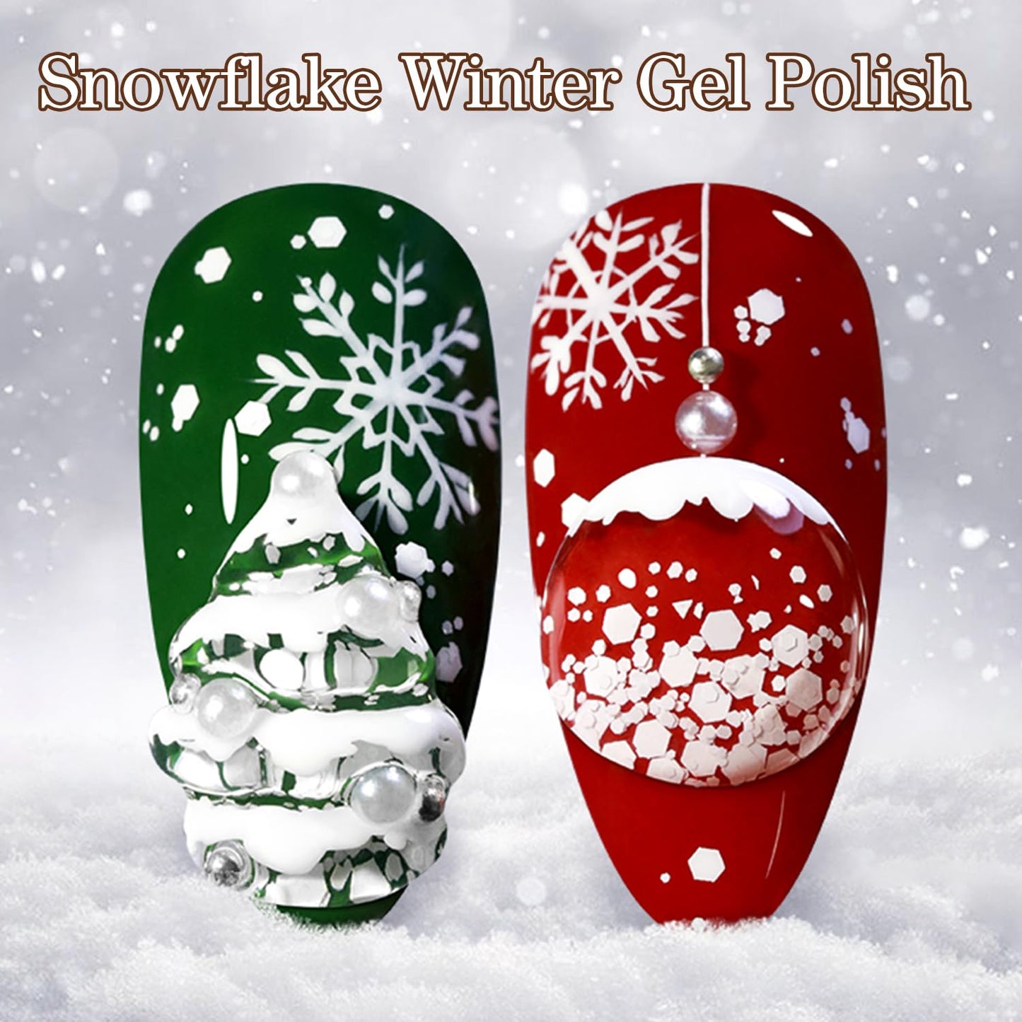 Double Rhythm 15ML Glitter Gel Polish Shimmer Reflective Holographic Color Magnetic for Nail Art Salon DIY at Home (B1079-Snowflake)