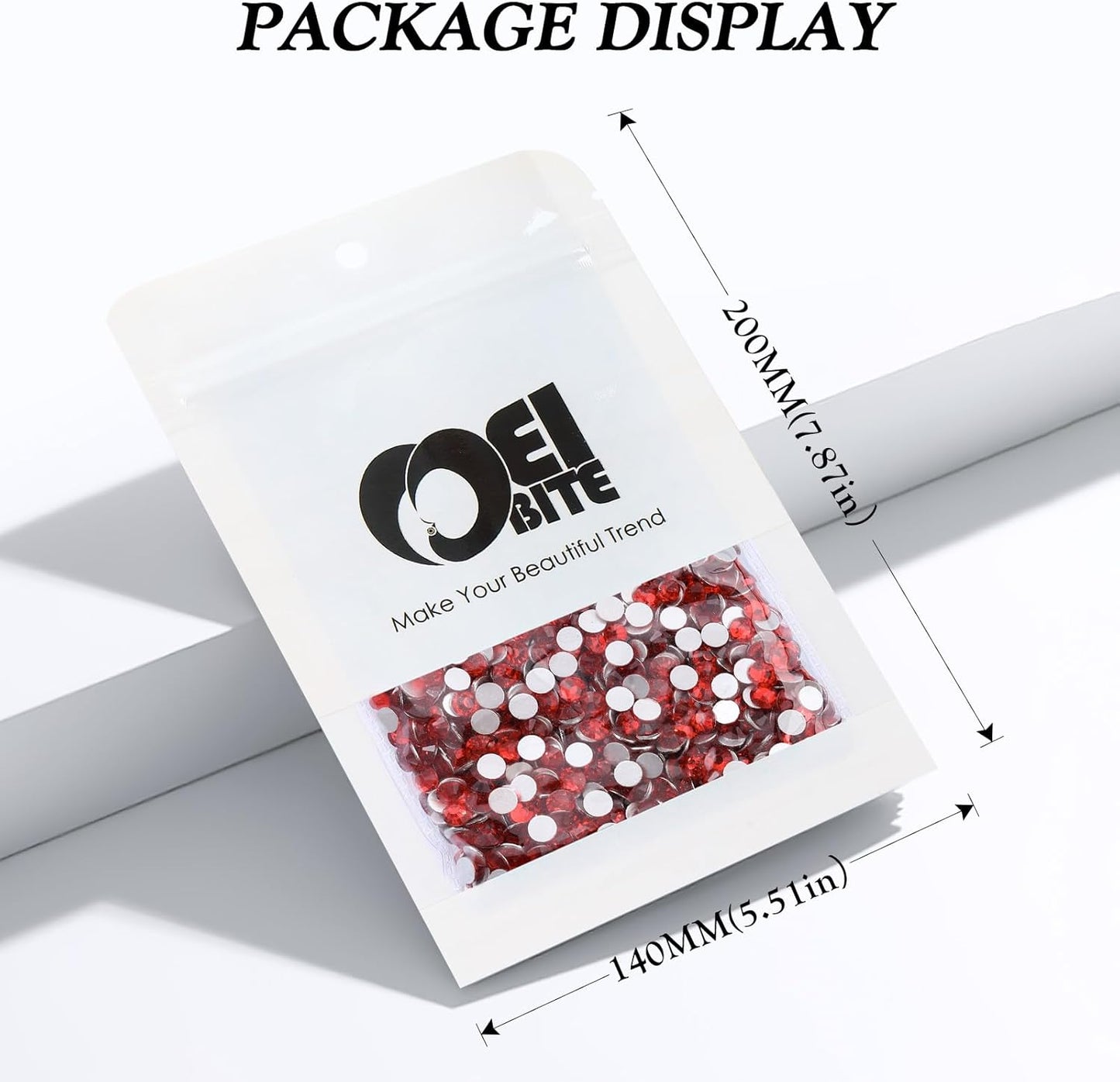 Red Flatback Rhinestones, Glass Rhinestones for Nail Art and Craft, Glue Fix, Loose Crystal Gemstones(Red, SS16, 2880pcs, 3.8-4.0mm)