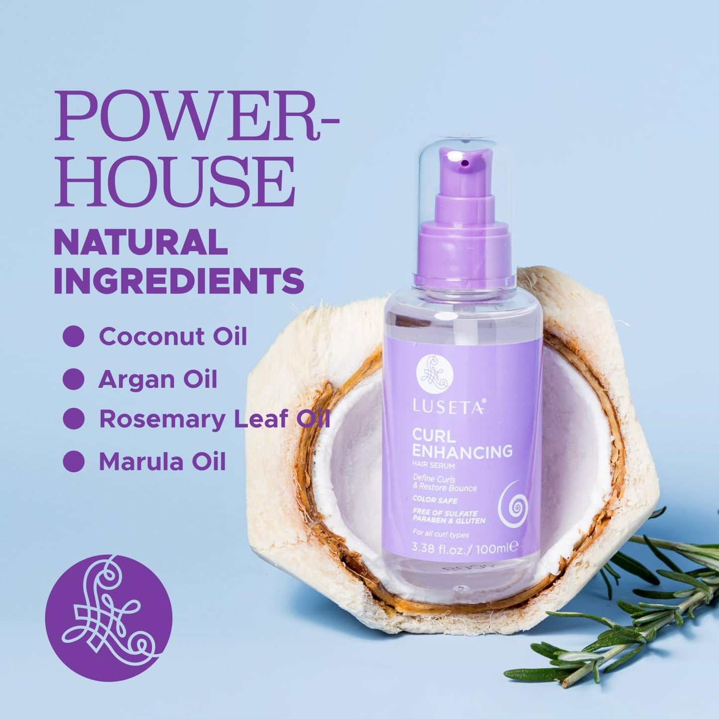 Luseta Curl Enhancing Hair Oil Define Curl & Restore Bounce Anti-frizzing and Smoothing for Curly Hair Type 3.38oz