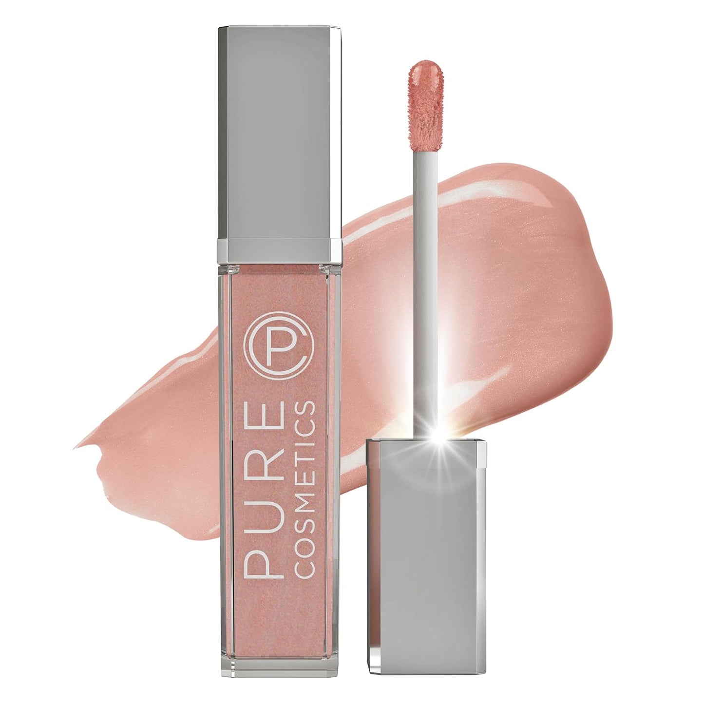 Pure Cosmetics Pure Illumination Lip Gloss - LED-lit Applicator w/Side Mirror - Non-Sticky, Moisturizing & Hydrating Lip Glosses - Soothes & Heals Dried Chapped Lips (Caribbean Coral)