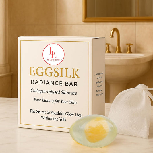 L & L Supplement EggSilk Egg Soap Radiance Bar with Yolk Extract | For Smooth, Glowing Skin | Gentle for Face & Body, All Skin Types | Sulfate-Free, Cruelty-Free, Clean Beauty | 80g