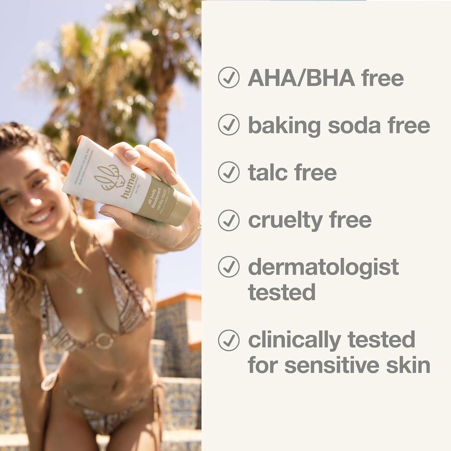 Hume Supernatural Invisible Whole Body Deodorant Balm - Full Body Protection - Aluminum Free, No Baking Soda - Anti-Chafing Odor Control - Clinically Tested on Sensitive Skin (Vanilla Daze, 1-Pack)