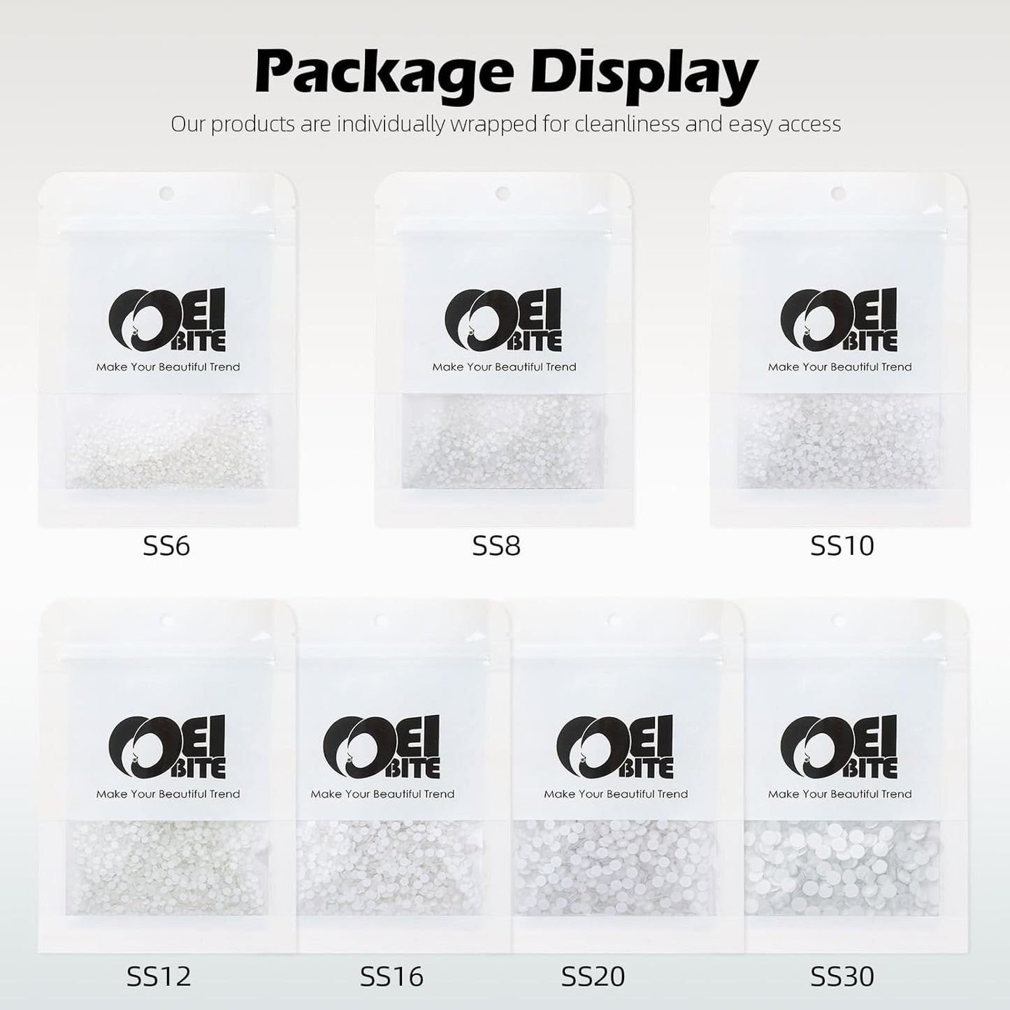 Neon White Flatback Rhinestones, Glass Rhinestones for Nail Art and Craft, Glue Fix, Loose Crystal Gemstones(Neon White, SS6, 1440pcs, 1.9-2.0mm)