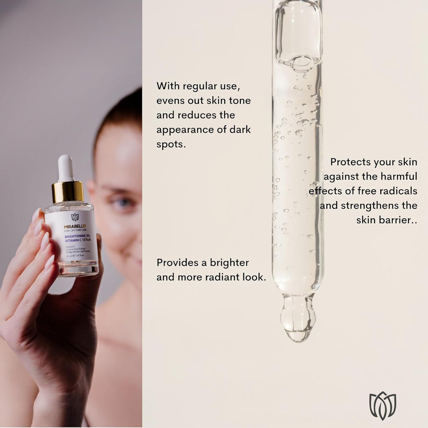 Vitamin C Facial Serum | Daily Antioxidant Support with Niacinamide, Licorice Root & Ginkgo Biloba | Hydrating & Nourishing Formula 30ml