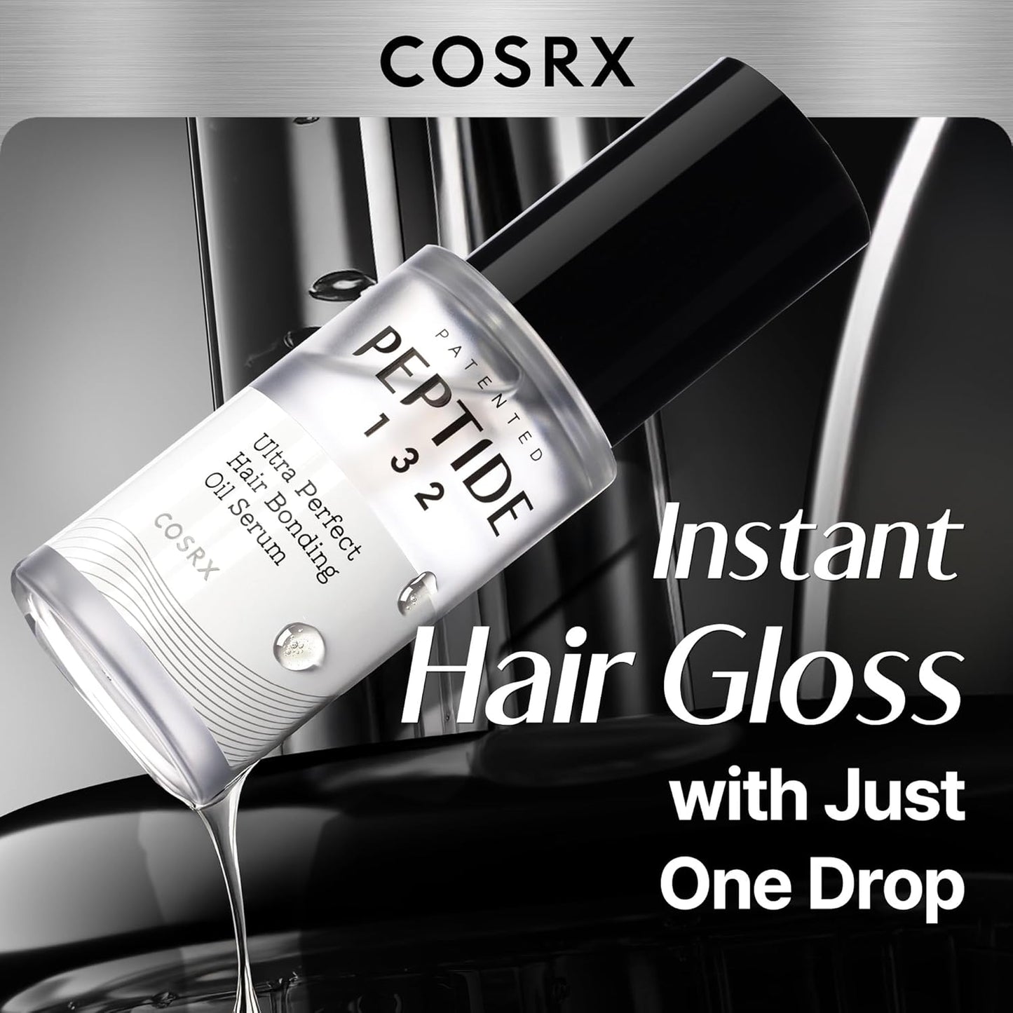 COSRX PEPTIDE 132 Hair Bonding Oil Serum, Travel Size Keratin Treatment for Frizzy, Damaged, Dry Hair – Repairs Split Ends, Adds Hair Gloss with Argan & Jojoba Oils – For All Hair Types – 0.94 fl oz