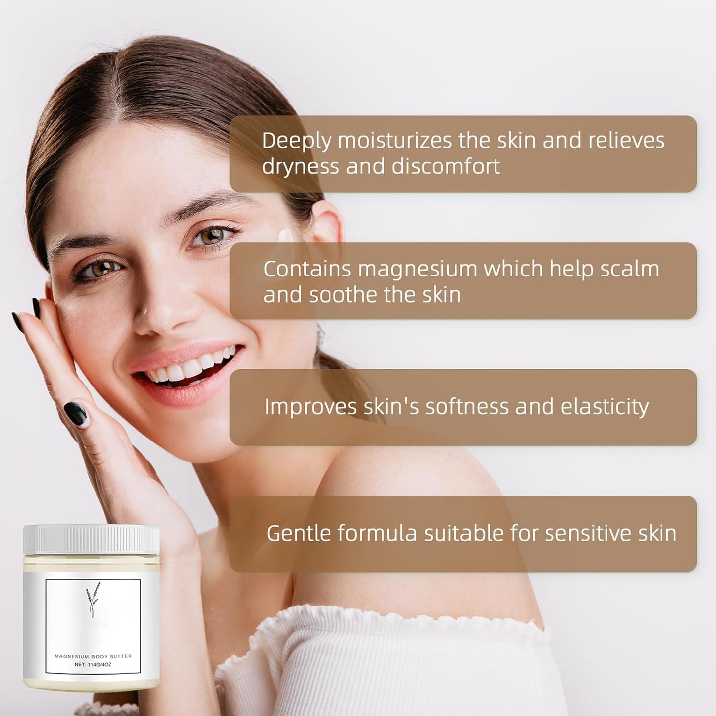 Momma Oasis Neuropathy Cream，Magnesium Lotion For Neuropathy，Neuropathy Oasis Lotion For Neuropathy Magnesium Body Butter Deeply Moisturizes Skin, Neuropathy Cream Magnesium,Keep Soft Smooth (white).