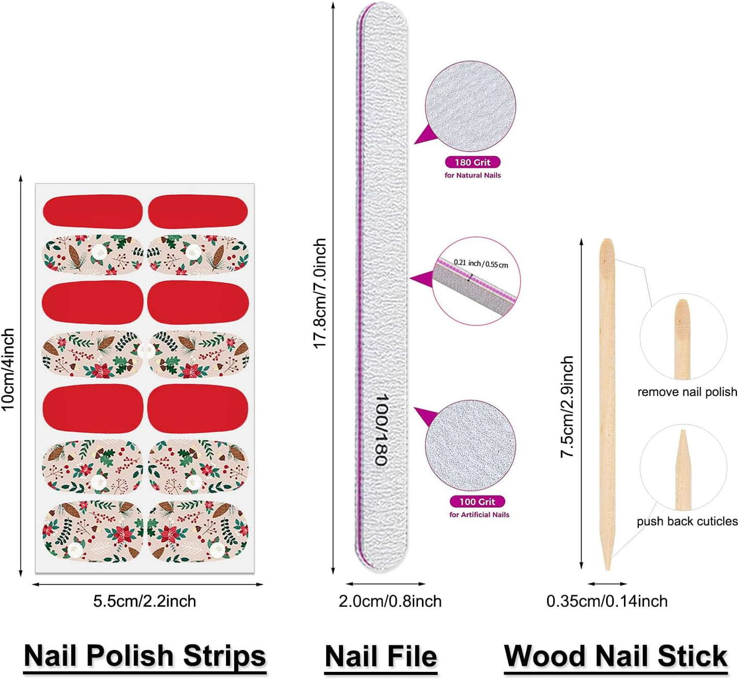 DANNEASY 16 Sheets Christmas Nail Wraps for Women Nail Polish Strips Self Adhesive Nail Polish Stickers Stick on Nails Gel Nail Strips for Nail Art Accessories (Mix Solid Series)