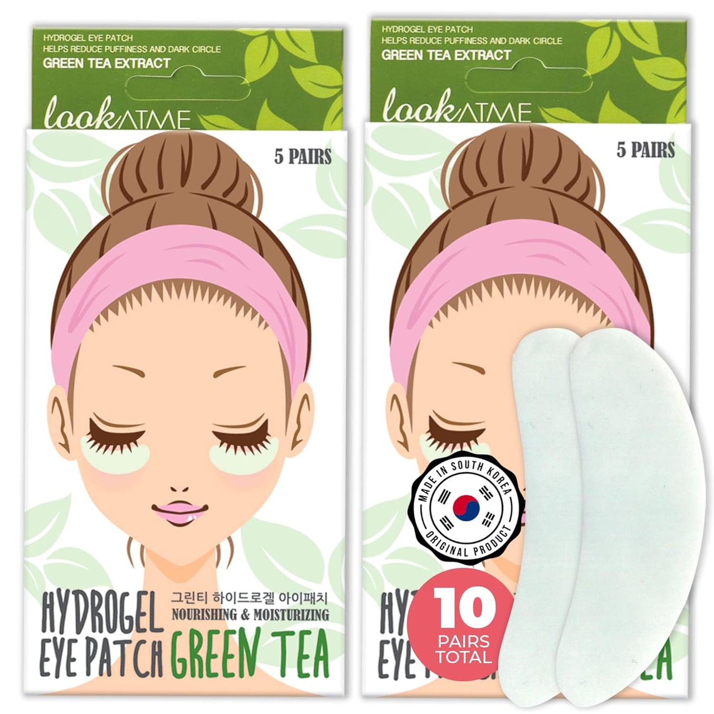 Look At Me Under Eye Patches (10 Pairs). Korean Skin Care Green Tea Hydrogel Eye Patch/Eye Pads. Dark Circle Remover and Collagen Eye Mask for Puffy Eyes. Gel Under Eye Brightener/Eye Depuffer