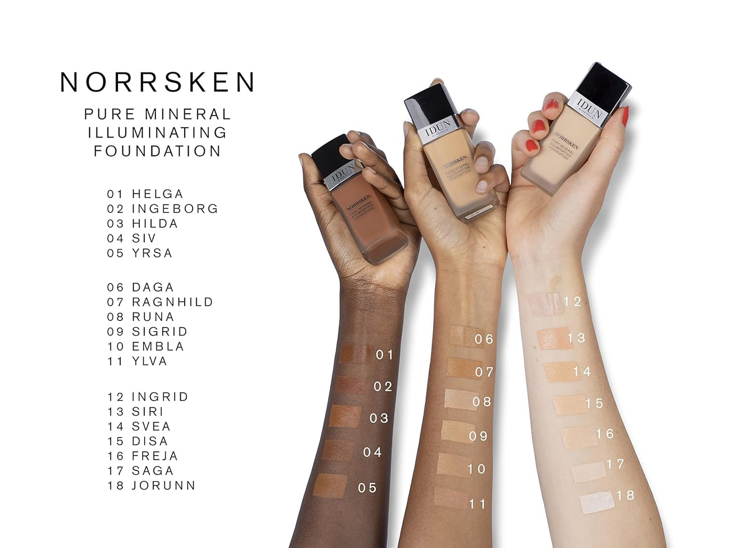 Liquid Norrsken Foundation - Silky Smooth Coverage - Luminous, Dewy Finish for Dry and Dull Skin - Water Resistant and Vegan Makeup - 214 Ylva - Neutral Dark - 1.01 oz