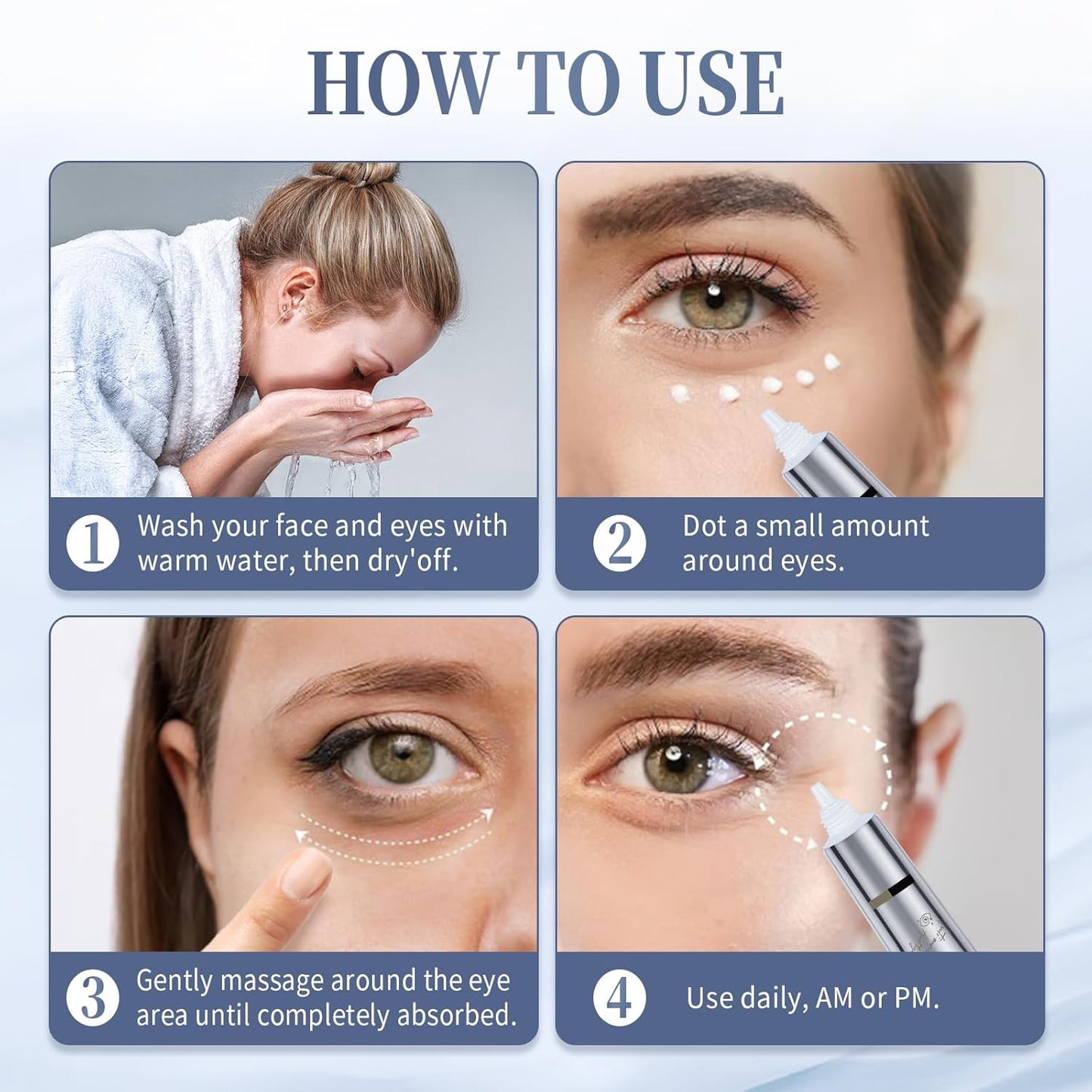 Retinol Under Eye Cream - Cream for Men & Women, Dark Circles, Puffiness & Wrinkles, Anti-Aging Eye Cream for Fine Lines, 0.7 Fl Oz