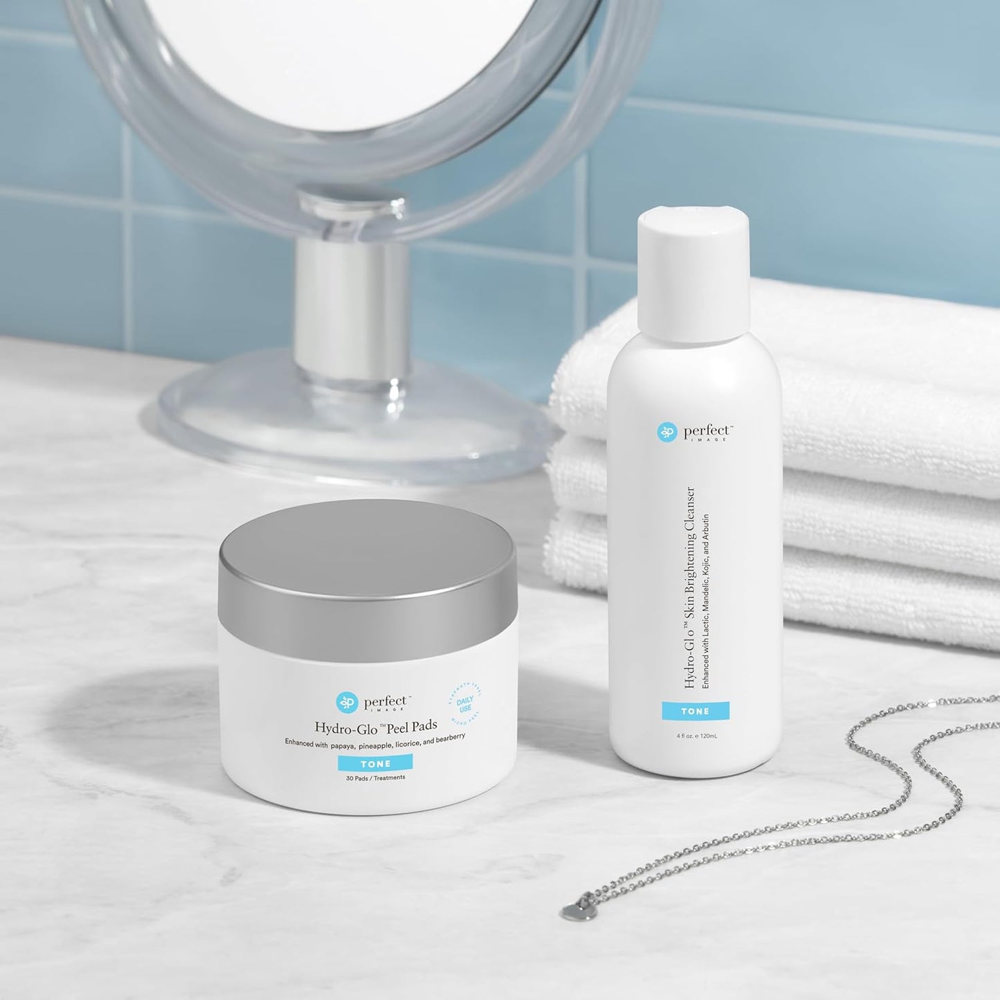 Hydro-Glo Peel Pads - Enhanced with Kojic, Mandelic, Glutathione, Licorice, Papaya, Pineapple, Bearberry Extracts (10% Strength Peel)