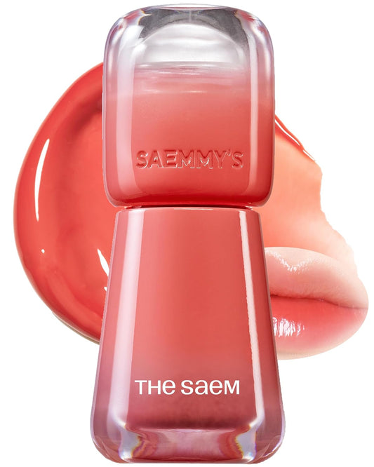 THESAEM Saemmy's Ade Shot Tint - Korean Lip Titnt, Water Gel Lip Stain with Plump Glowy Moisturizing Finish, Buildable Radiant Gloss, Long-Lasting Comfort, 0.1 fl.oz. (01 Grapefruit honey)