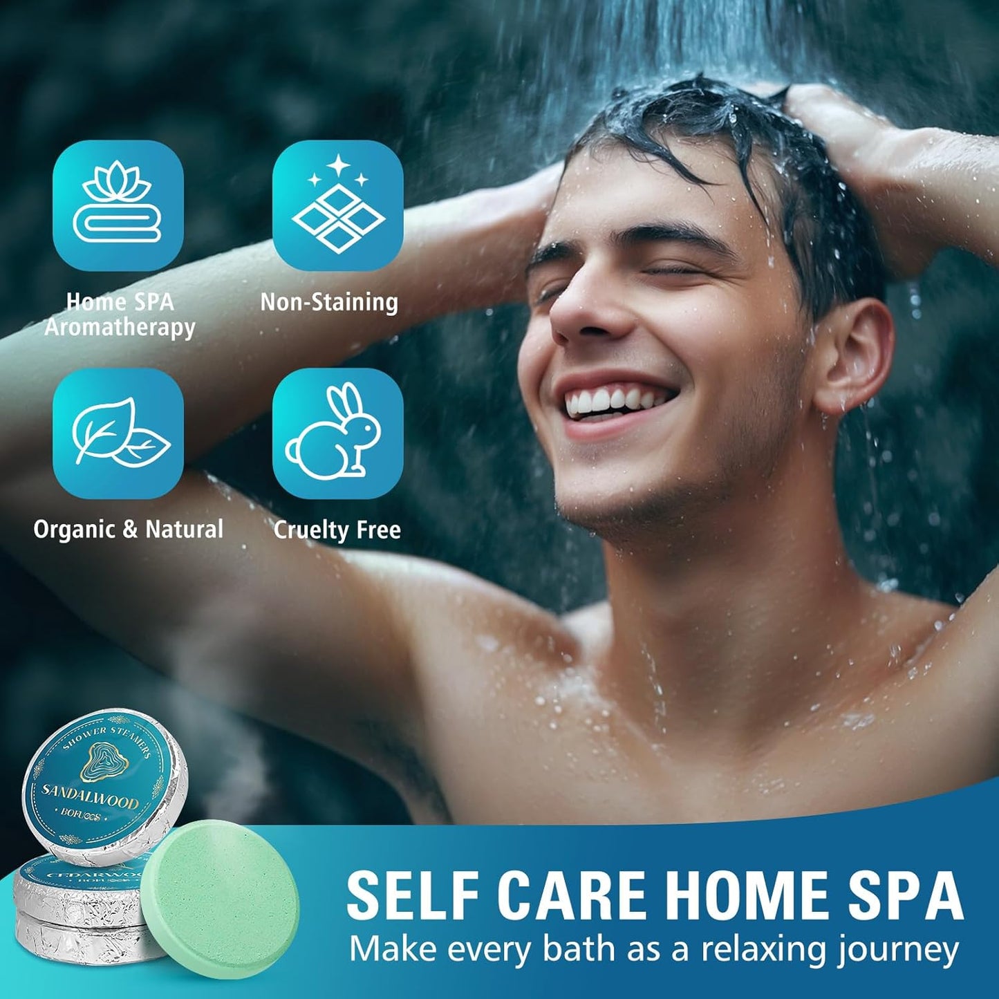 Shower Steamers Aromatherapy – Birthday & Christmas Gifts for Men Teen Dad, Stocking Stuffers White Elephant Gifts for Adults, SPA Self Care Relaxing Natural Essential Oils Bath Bombs