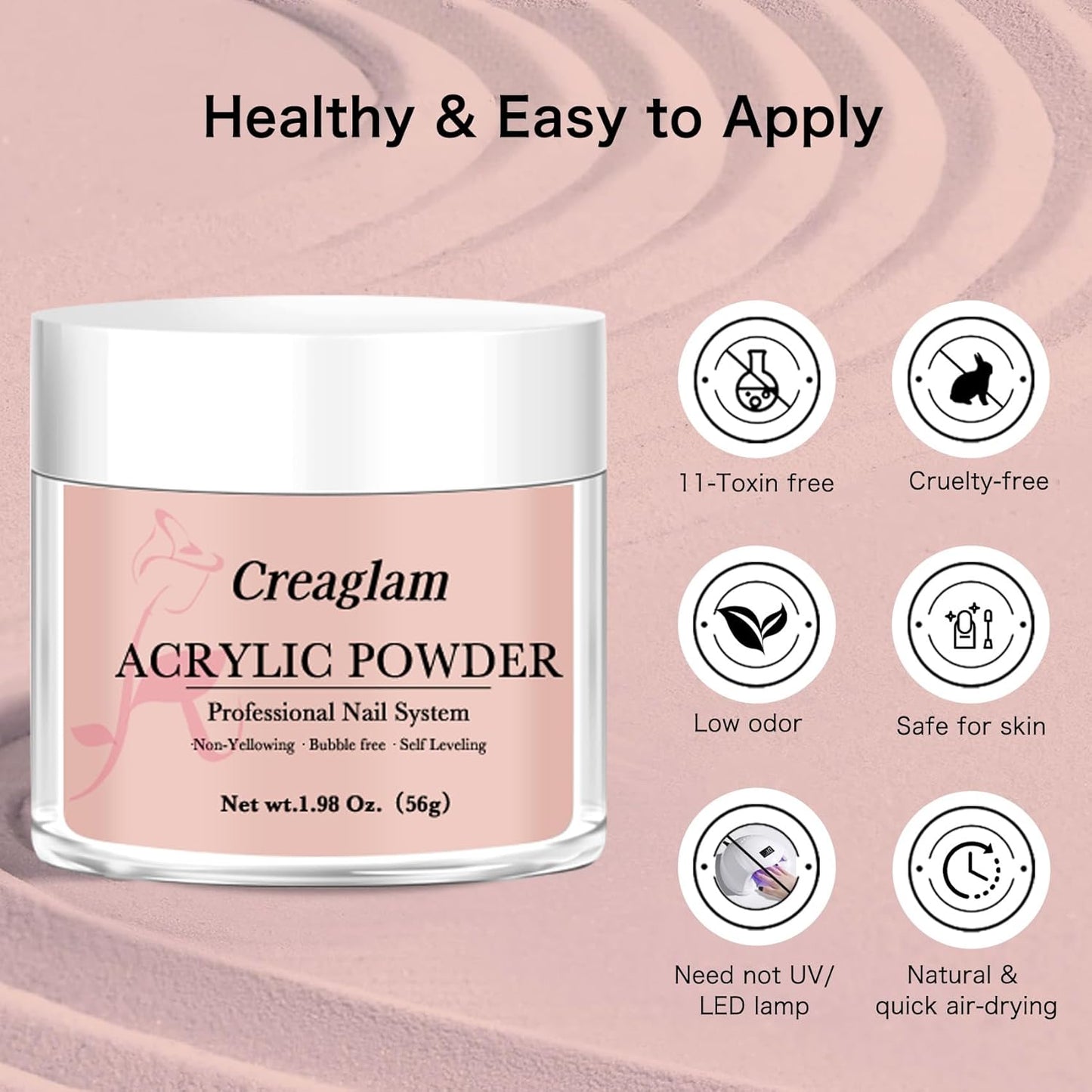 Acrylic Powder for Nail 56g: 2oz Papaya Punch Acrylic Powder Large Capacity Professional for 3D Art Carving French Extension - DIY Nail Carving Long-Lasting No Needed Lamp