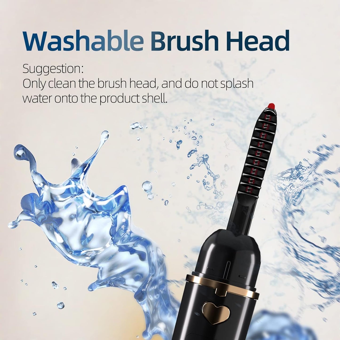 Heated Eyelash Curler, Heated Lash Curler, Portable USB C Rechargeable Eyelash Curler 24H Long Lasting Intelligent Power Off Electric Eyelash Curler with Eyelash Comb for Makeup - Black