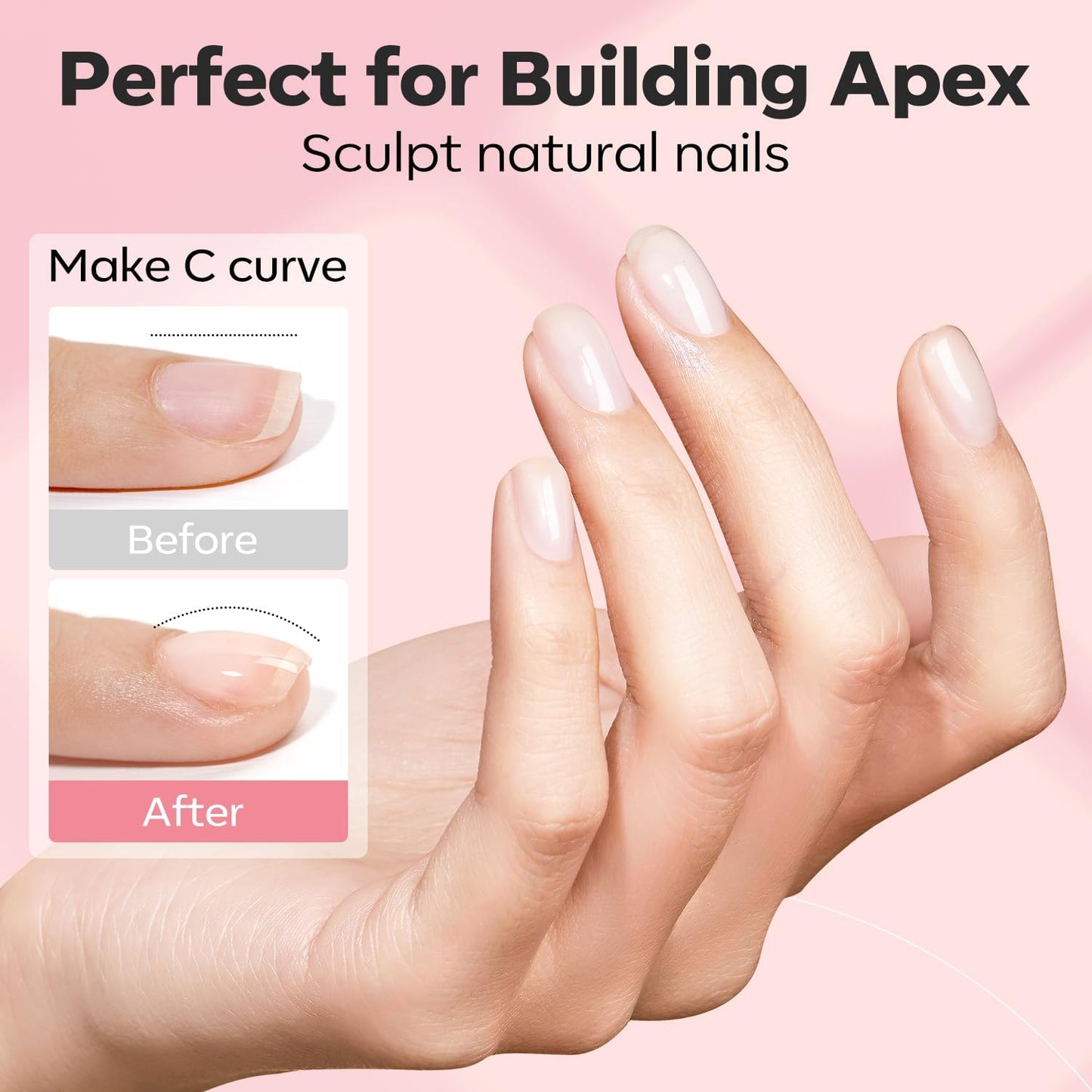 modelones Nail Dehydrator and Primer with Builder Nail Gel, 3Pcs Cover Nude Pink LED Gel Builder Polish Base Coat Prep Dehydrate & Bond Primer for Apex Building Thickening 10ml Home DIY Salon