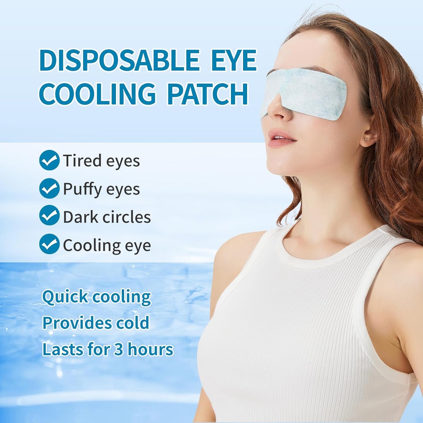 Disposable Instant Cooling Gel Eye Masks, Soothing Relief for Tired Eyes & Cooling Sensation, Eye Patches for Puffy Eyes,10 Packs