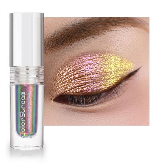 CHARMACY Multichrome Liquid Metallic Eyeshadow, Chameleon Shifting Color, Holographic Glitter Liquid Eyeshadow, Long Lasting Wear, Vegan Eye Topper for Party, Daily Makeup #07