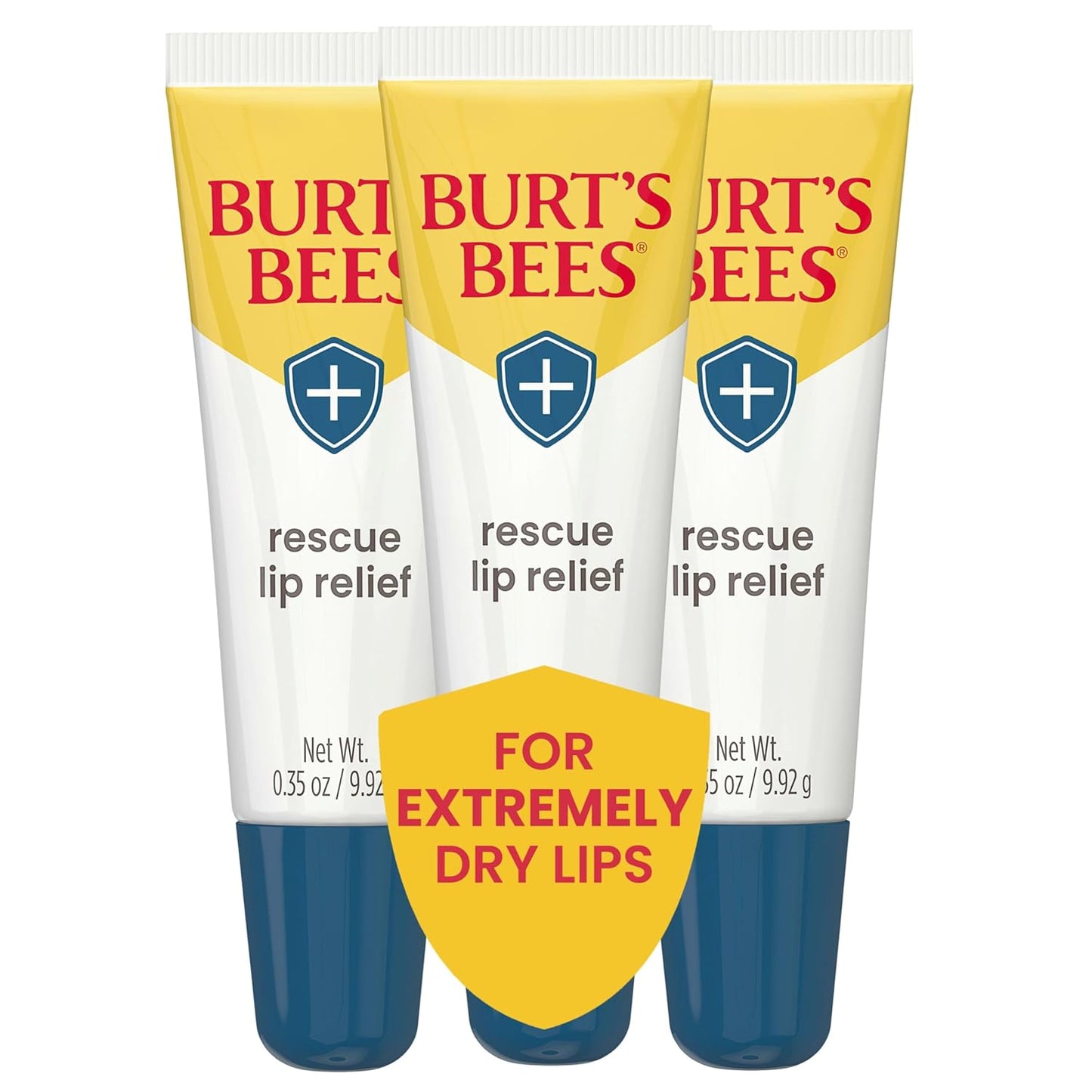 Burts Bees Rescue Lip Relief with Shea Butter and Echinacea, 100% Natural Origin, 0.35 Ounces