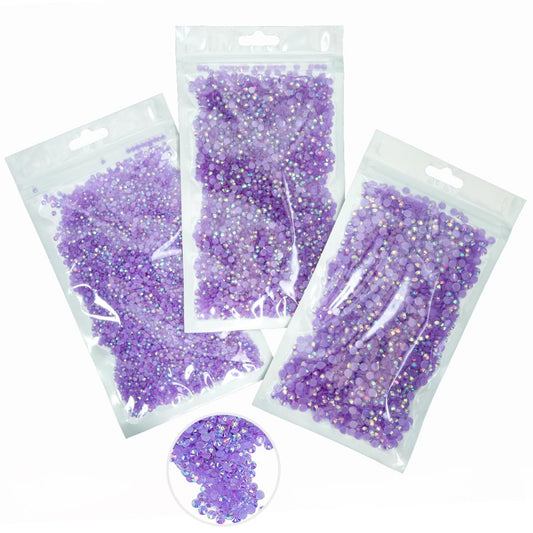 16000PCS Light Purple AB Resin Rhinestones for Crafting 3mm 4mm 5mm Violet Flatback Jelly Stones Bulk SS10 SS16 SS20 Diamonds Crystals Gems for Nails Face Eyes Makeup Mugs Tumblers Bottles DIY Crafts