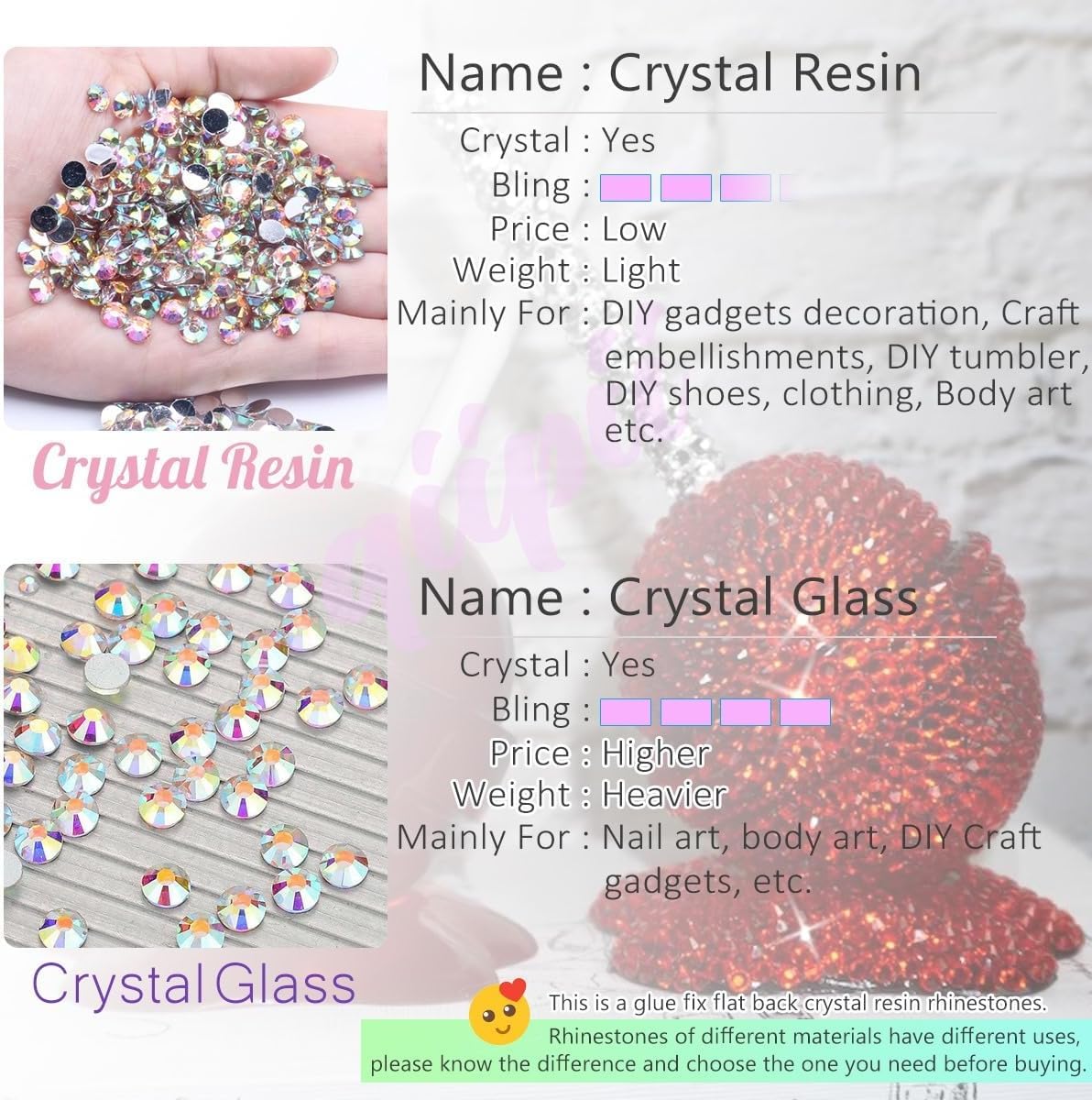 Orange Yellow Crystal Resin Rhinestones for Crafting Light Orange Flatback Stones 3mm 4mm 5mm No-Hotfix Diamonds Crystals Gems Charms Supplies for Nails Face Eyes Makeup Tumblers Crafts Clothes