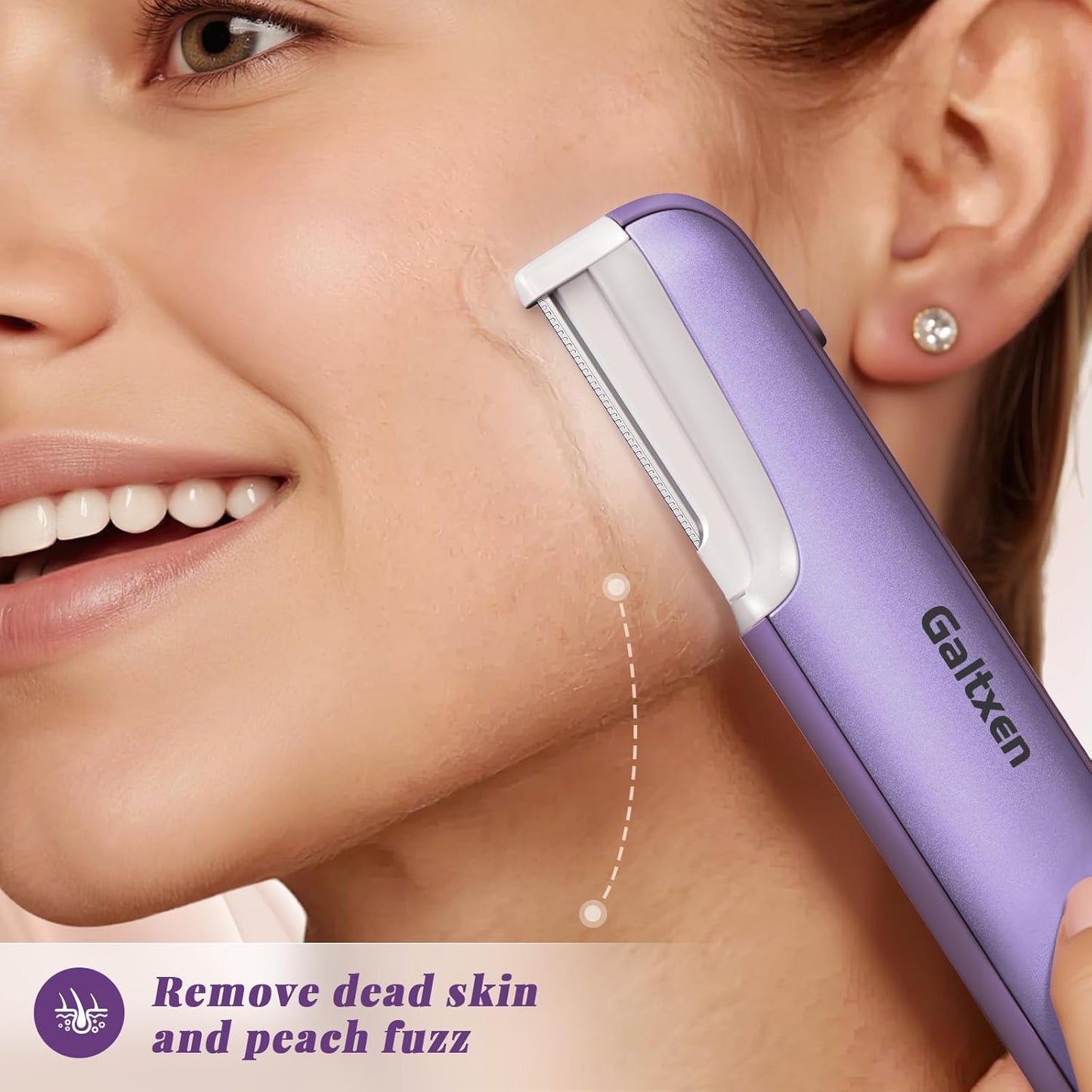 Dermaplaning Tool for Women - Facial Exfoliation & Peach Fuzz Hair Removal with Rechargeable Sonic Edge Technology, 10 Refill Blades