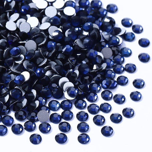 Montana Flatback Rhinestones, Glass Rhinestones for Nail Art and Craft, Glue Fix, Loose Crystal Gemstones(Montana, SS8, 1440pcs, 2.3-2.5mm)