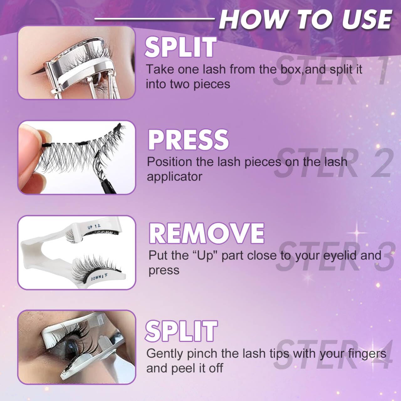 Elara Craft Magnetic Eyelashes with Applicator, Magnetic Eyelashes Natural Look,Reusable Magnet Lashes No Glue Needed Soft Lashes Kit(Natural+Simple+Fuller)