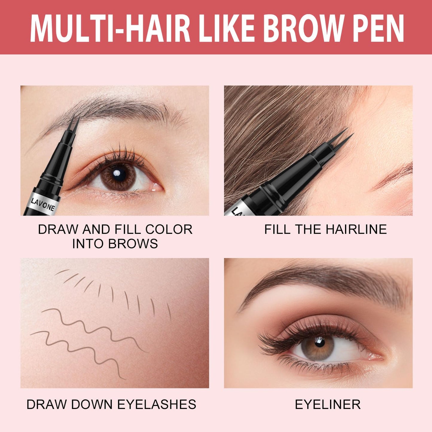 Eyebrow Pencil, 2-in-1 Waterproof Eyebrow Pen, with 2 Tip Microblading Eyebrow Pencil and Ultra-Precise Brow Pencil, with Eyebrow Brush, Eyebrow Pencils for Women, Natural Hair-Like Brows - Ash Brown