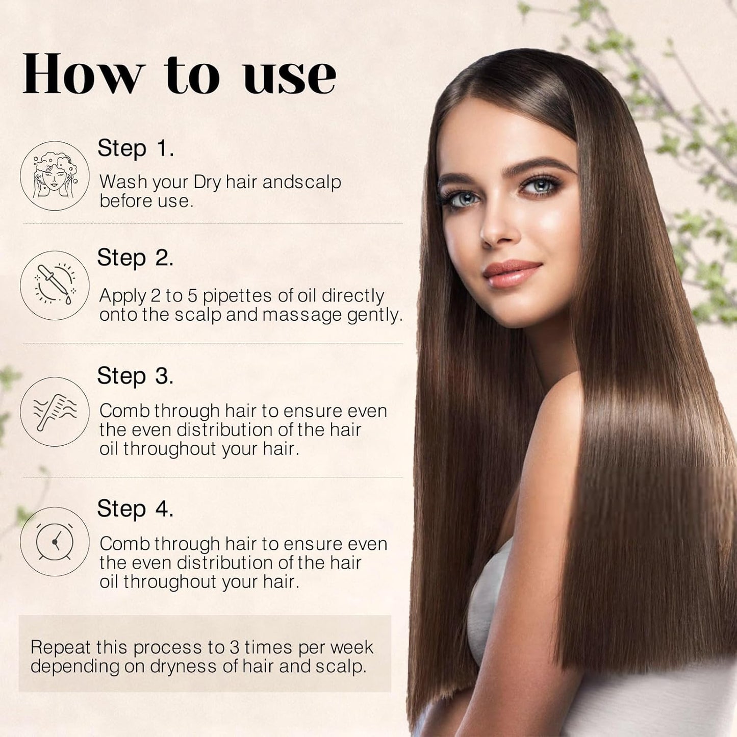 Aeshory Hair Oil - 5 IN 1 Hair Care Oil with Rosemary, Castor, Argan, Vitamin E, and Avocado for Hair Growth and Strengthening - Nourishing and Volumizing 3.38 fl oz