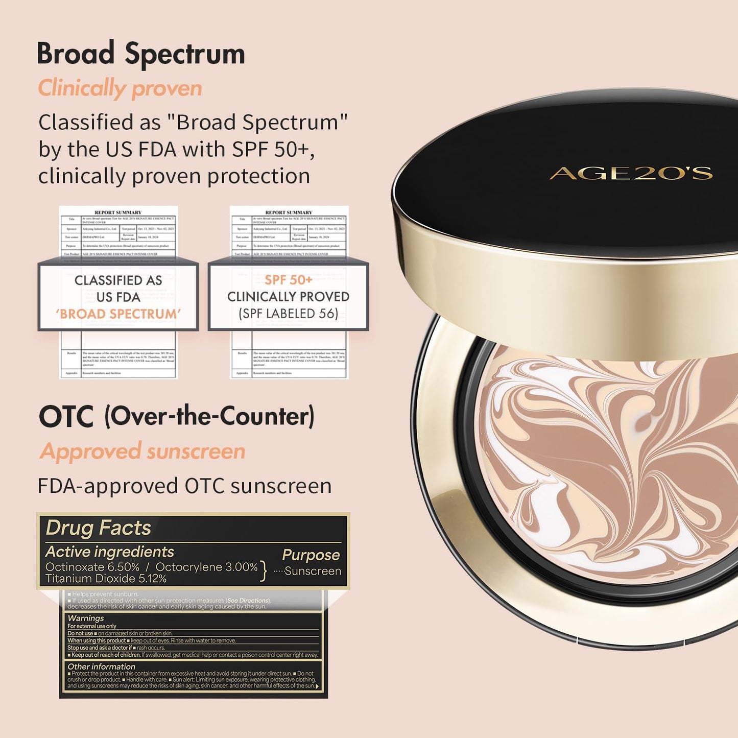 AGE20'S Signature Essence Pact SPF 50+ | Pack of 1 | 27 Medium | Cream Foundation, Dewy Finish, Natural Coverage | Korean Cushion Foundation