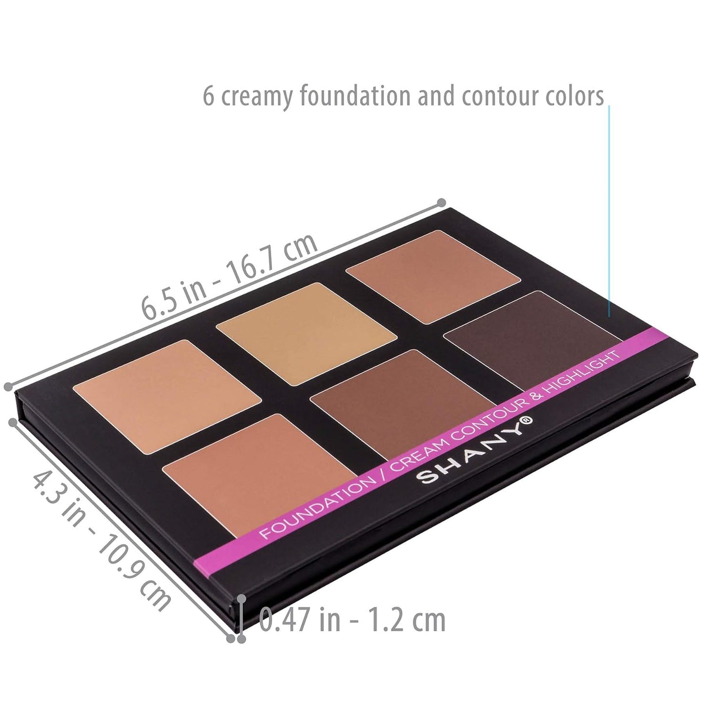 SHANY Foundation Cream Contour & Highlight Makeup Palette with Mirror - 6 Color Foundation Palette - FOUNDATION