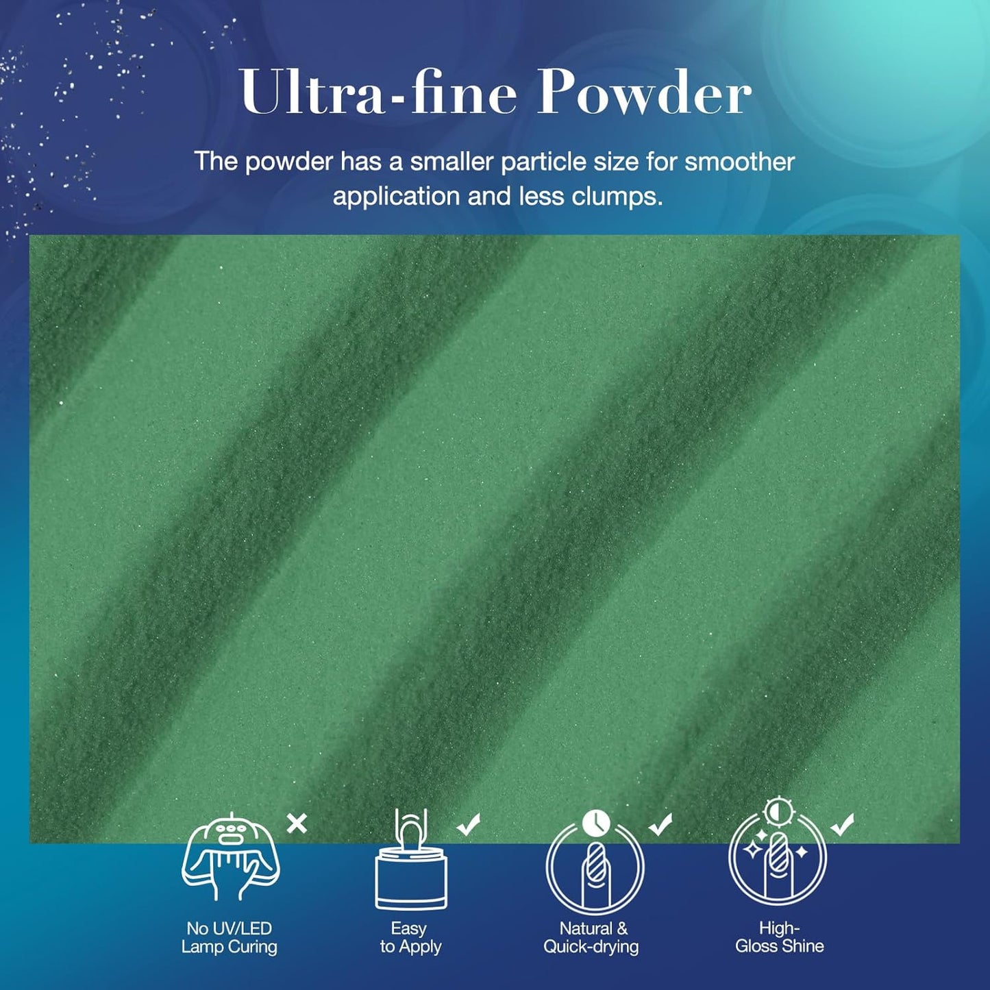 AZUREBEAUTY Dip Powder Nail Set Blue Green Shimmery, All Seasons 6 Colors Dipping Powder Starter Kit French Starry Ocean Banquet Nail Art Manicure DIY Salon Gifts for Women, No Need Nail Lamp Cured