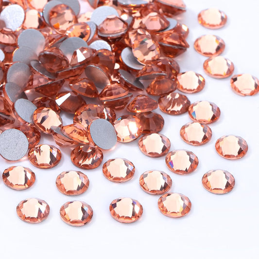Champagne Flatback Rhinestones, Glass Rhinestones for Nail Art and Craft, Glue Fix, Loose Crystal Gemstones(Champagne, SS20, 1440pcs, 4.6-4.8mm)