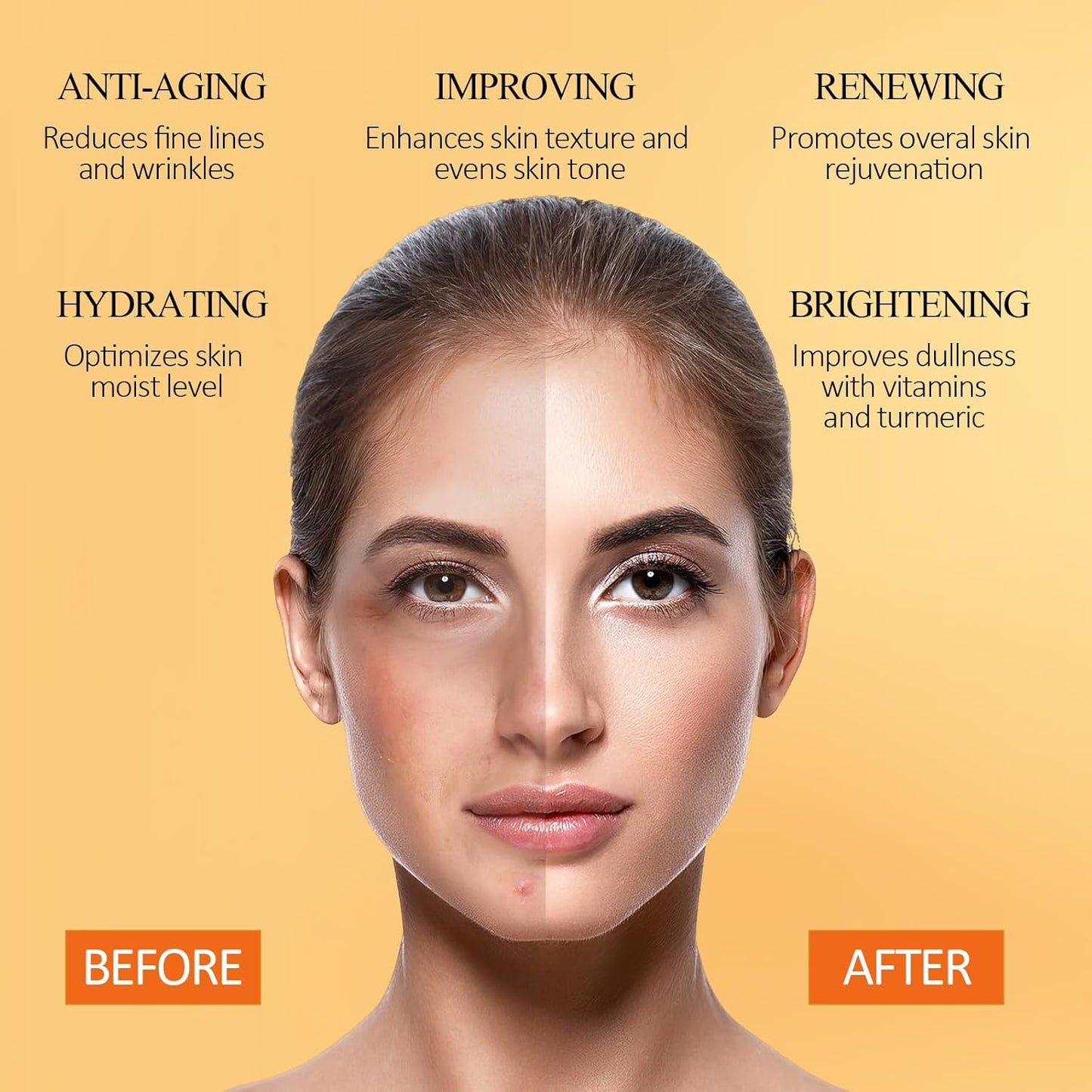 Vitamin C Face Mask with Kaolin Clay and Turmeric for Dark Spots, Dull Skin, Skincare Facial Mask for Controlling Oil and Refining Pores 5.29 Oz