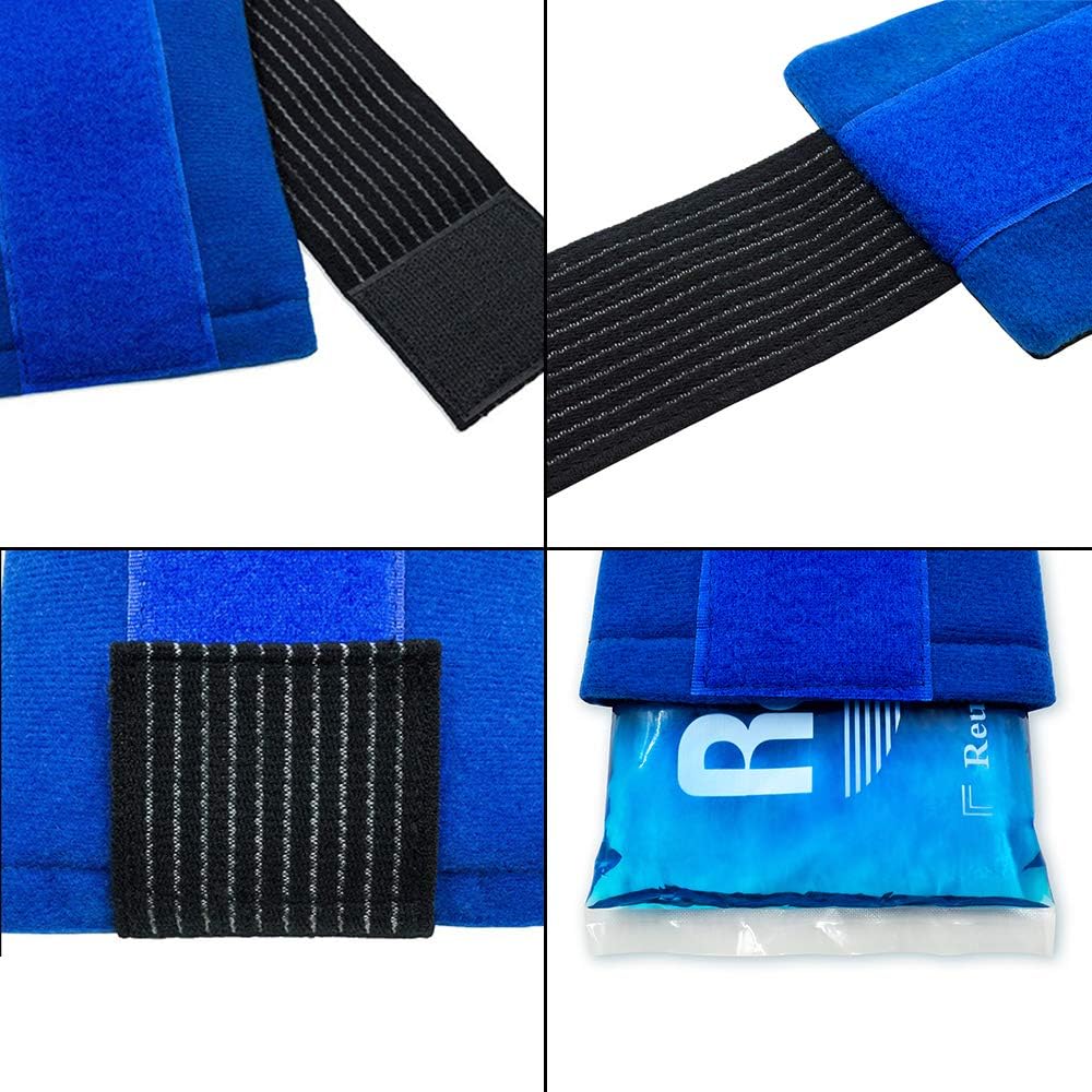 Headache Ice Pack Wrap with Strap, Reusable Gel Ice Pack for Injuries, Hot Cold Pack for Head Neck Knee Arms, 2 Flexible Gel Pack for Headache Relief, Migraine, Fever, Joint Pain, Muscle Soreness