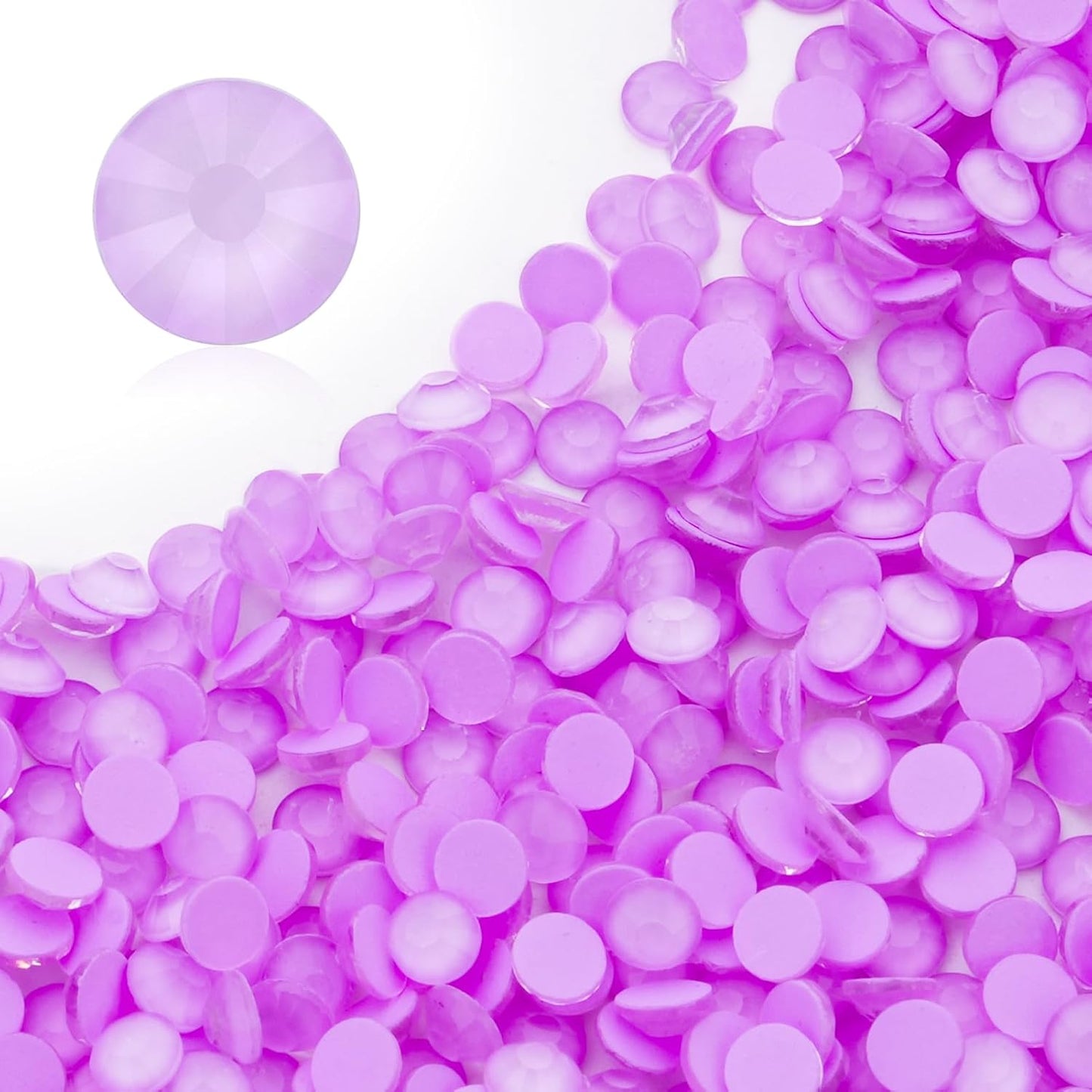Mocha Lt.Purple Flatback Rhinestones, Glass Rhinestones for Nail Art and Craft, Glue Fix, Loose Crystal Gemstones(Mocha Lt.Purple, SS30, 288pcs, 6.4-6.6mm)
