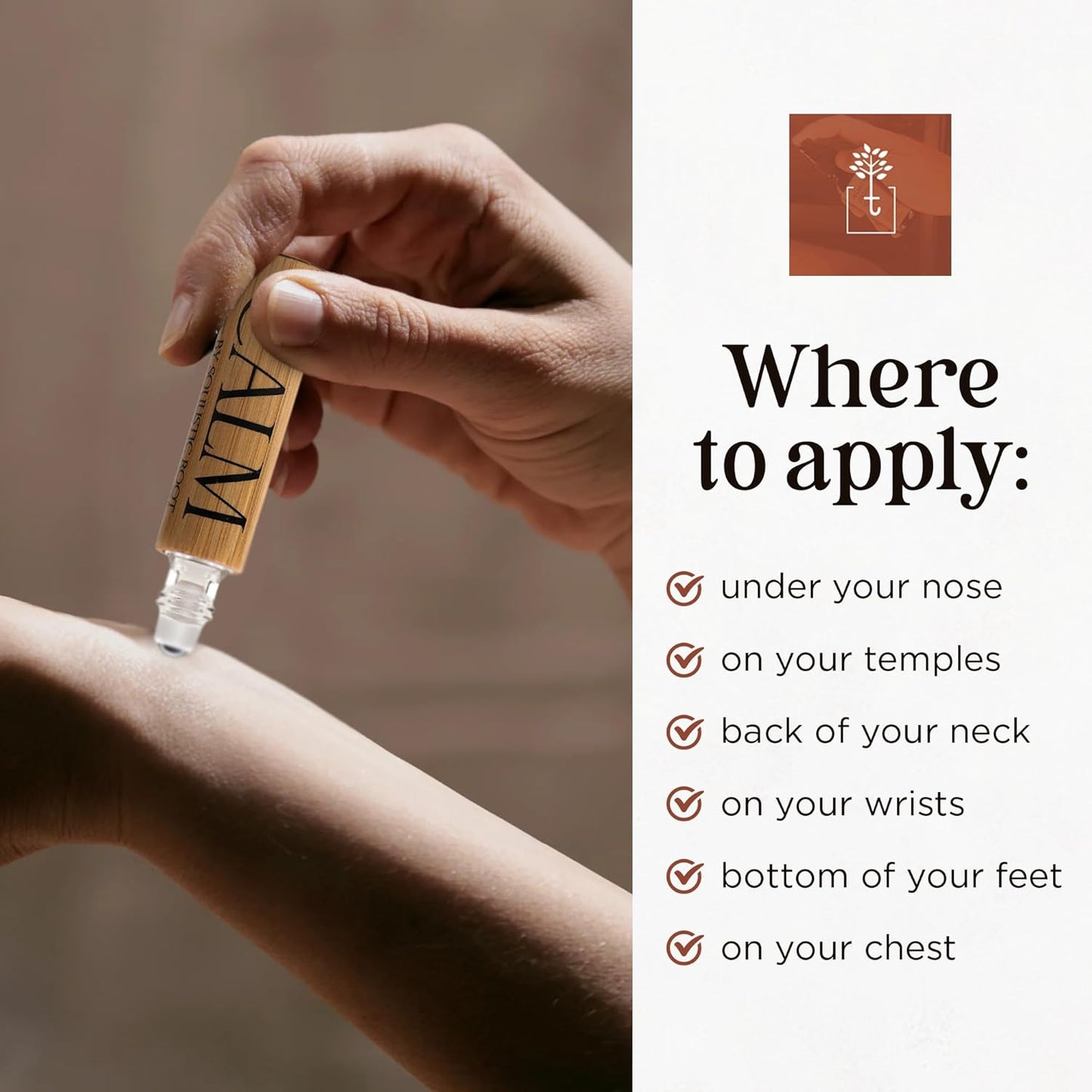 Calm Essential Oil Roll On for Women – Aromatherapy Blend w/Lavender, Chamomile, Clary Sage – Rollerball for Relaxation, Self Care, Skin, Massage, Wellness & Gift Ideas – 10ml Bottle