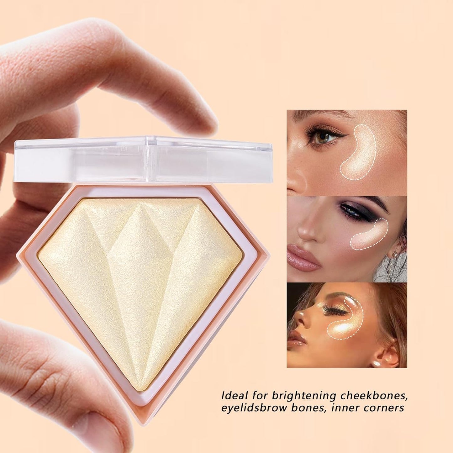 Face Highlighter Luminizers Highlighter powder Translucent Setting Powder High Definition Powder for All Skin Types and Skin Tones(N01)
