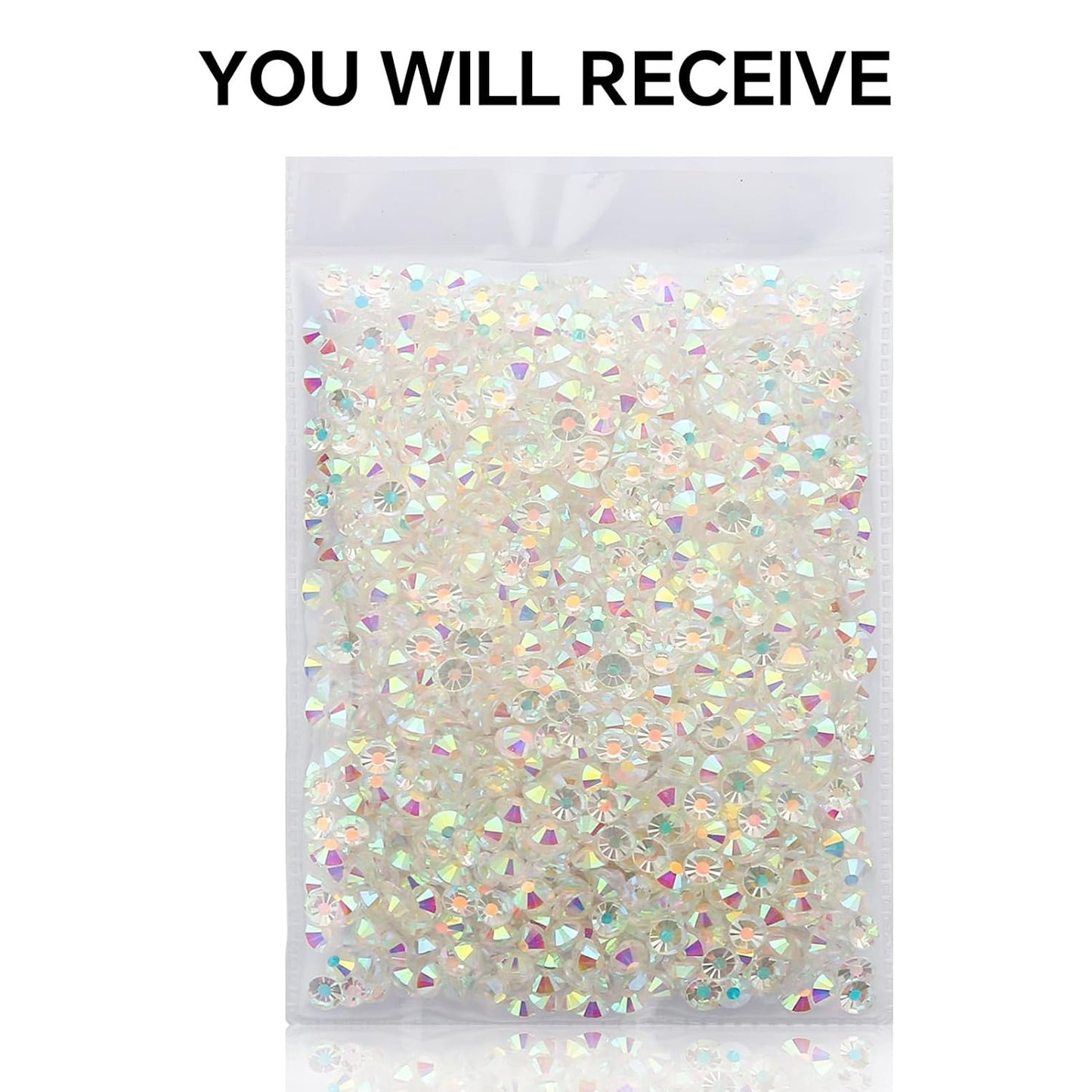 1440Pcs Transparent AB Crystal Rhinestones,Glass Flatback Rhinestones Gemstones for Nail Face Makeup Art Crafts Clothes Decoration -(SS20,4.8mm,Transparent AB)