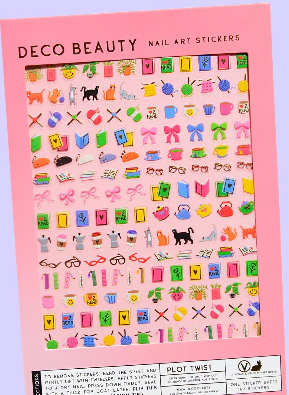 Plot Twist Nail Stickers - Lightweight & Easy-to-Apply Nail Art with Trendy Designs - Durable & Long-Lasting Nail Stickers for Women, Ideal for DIY Manicures & Salon-Quality Nails