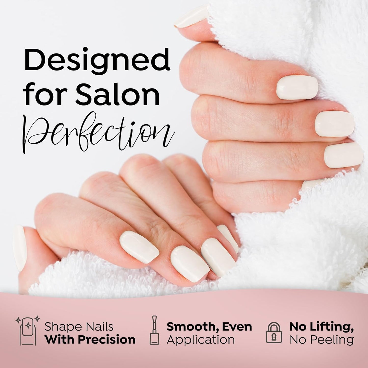 Tones Pro Acrylic Nail Powder, Sparkling Bright White (Opaque Off-White), (8.5 Fl Oz) - Long-Lasting & Non-Yellowing Polymer for Salon Quality Nail Extensions & 3D Art