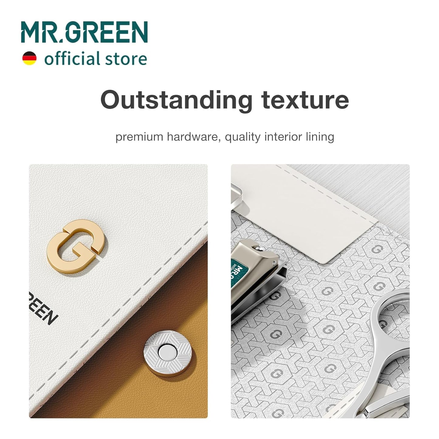 MR.GREEN Colorful Manicure Set Practical Pedicure Kits Nail Clippers Personal Care Tools Facial Hair Scissors with Fashion Case (Mr-6682 Light Yellow)