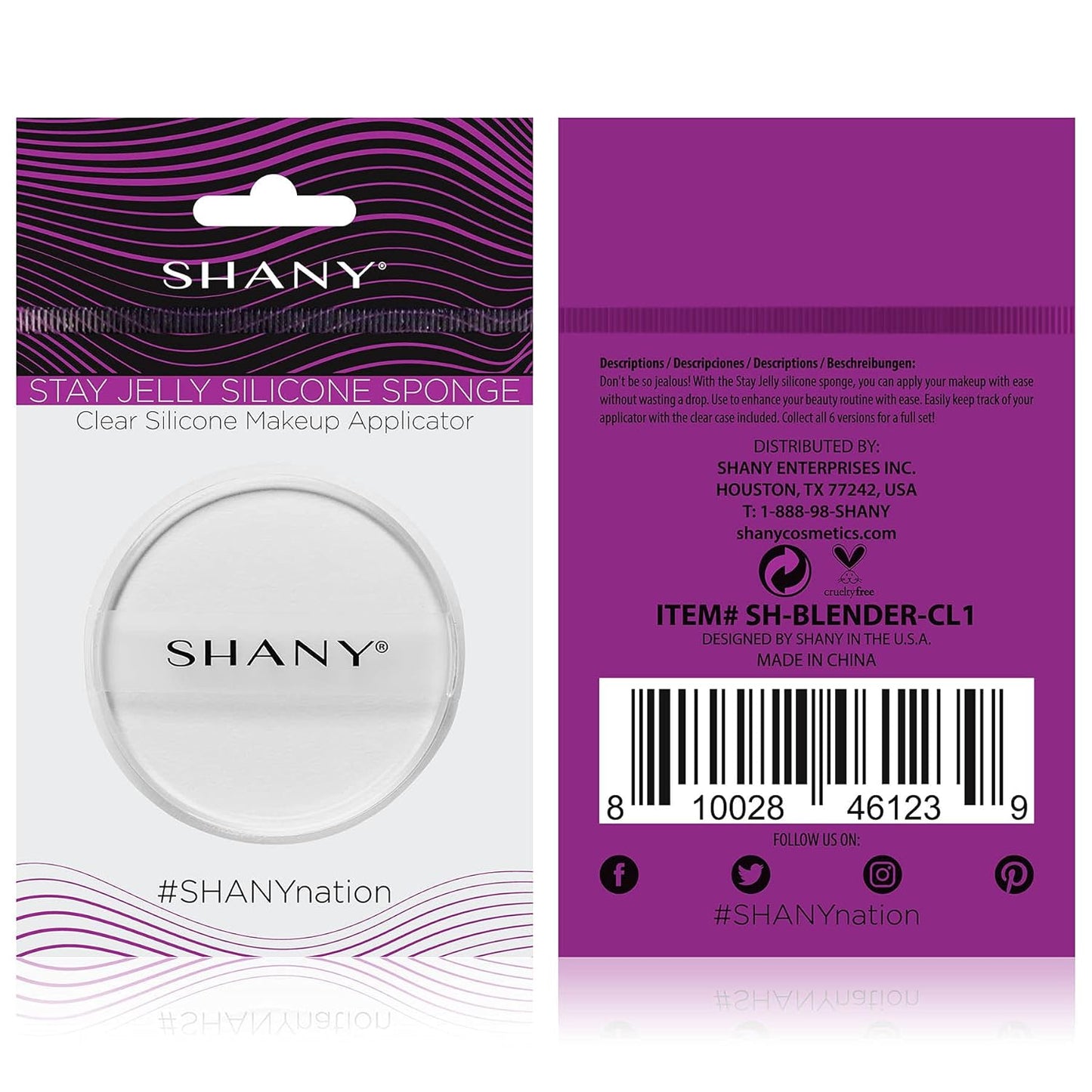 SHANY Stay Jelly Silicone Sponge - Clear & Non-Absorbent Makeup Blending Sponge for Flawless Application with Foundation - ROUND (Pack of 2)
