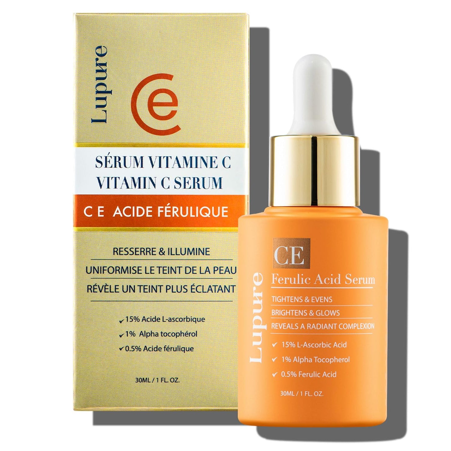 Vitamin C Face Serum: Anti Aging Super Vit C Facial Serum with Ferulic Acid Pure L-Ascorbic Acid, Vitamin E and Hyaluronic Acid for Dark Spots and Skin Care
