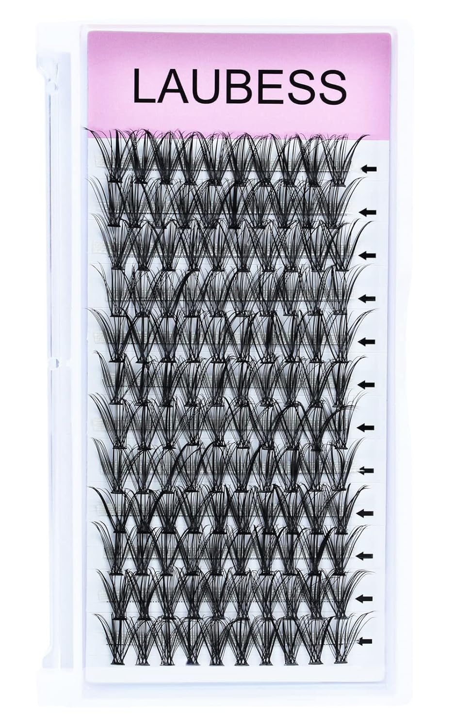 Lash Clusters LAUBESS Individual Lashes Waterproof Eyelash Clusters Mixed Tray Cluster Eyelash Extensions Soft Cluster Lashes for Beginners (30D-D-15)