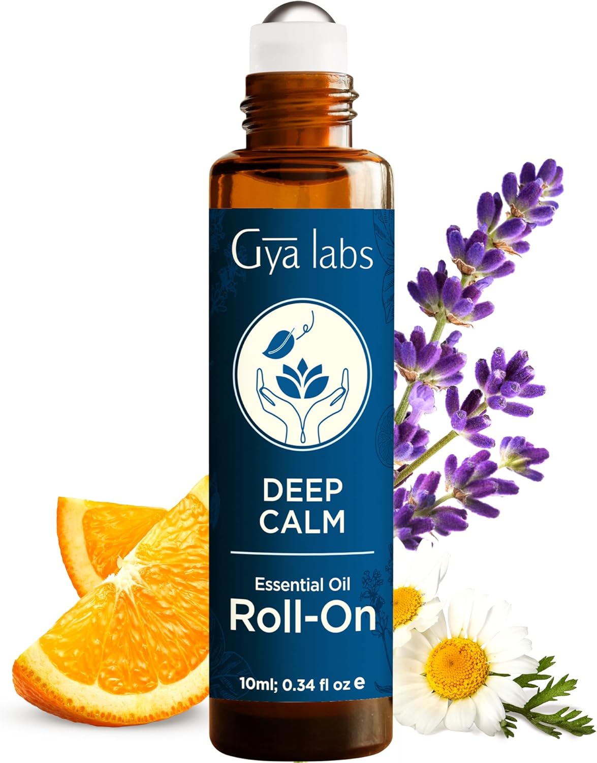 Gya Labs Deep Calm Essential Oil Roll on - Relaxing Gifts for Women, 100% Pure Natural Calming Oil, Chamomile & Lavender Aromatherapy Blend, Travel Size (0.34 Fl Oz)